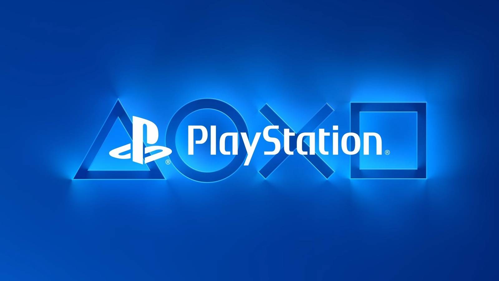The playstation logo over its iconic button symbols