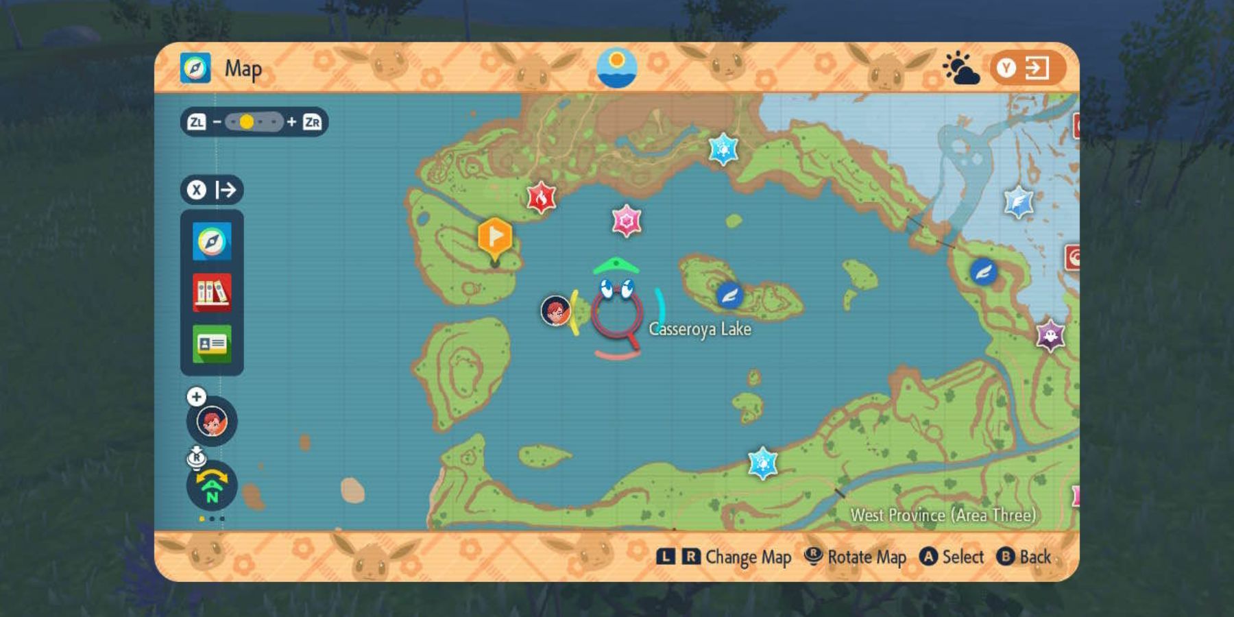 pokemon scarlet violet thunder stone casseroya lake map location