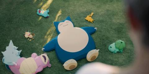 snorlax snoozing with other pokemon