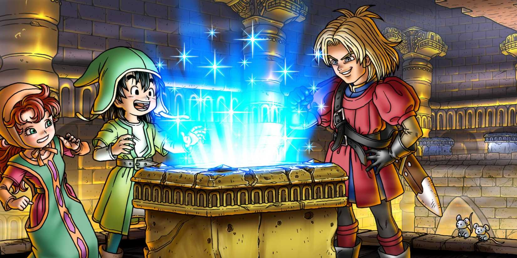 Promo art featuring the puzzle alter in Dragon Quest 7 Fragments Of The Forgotten Past