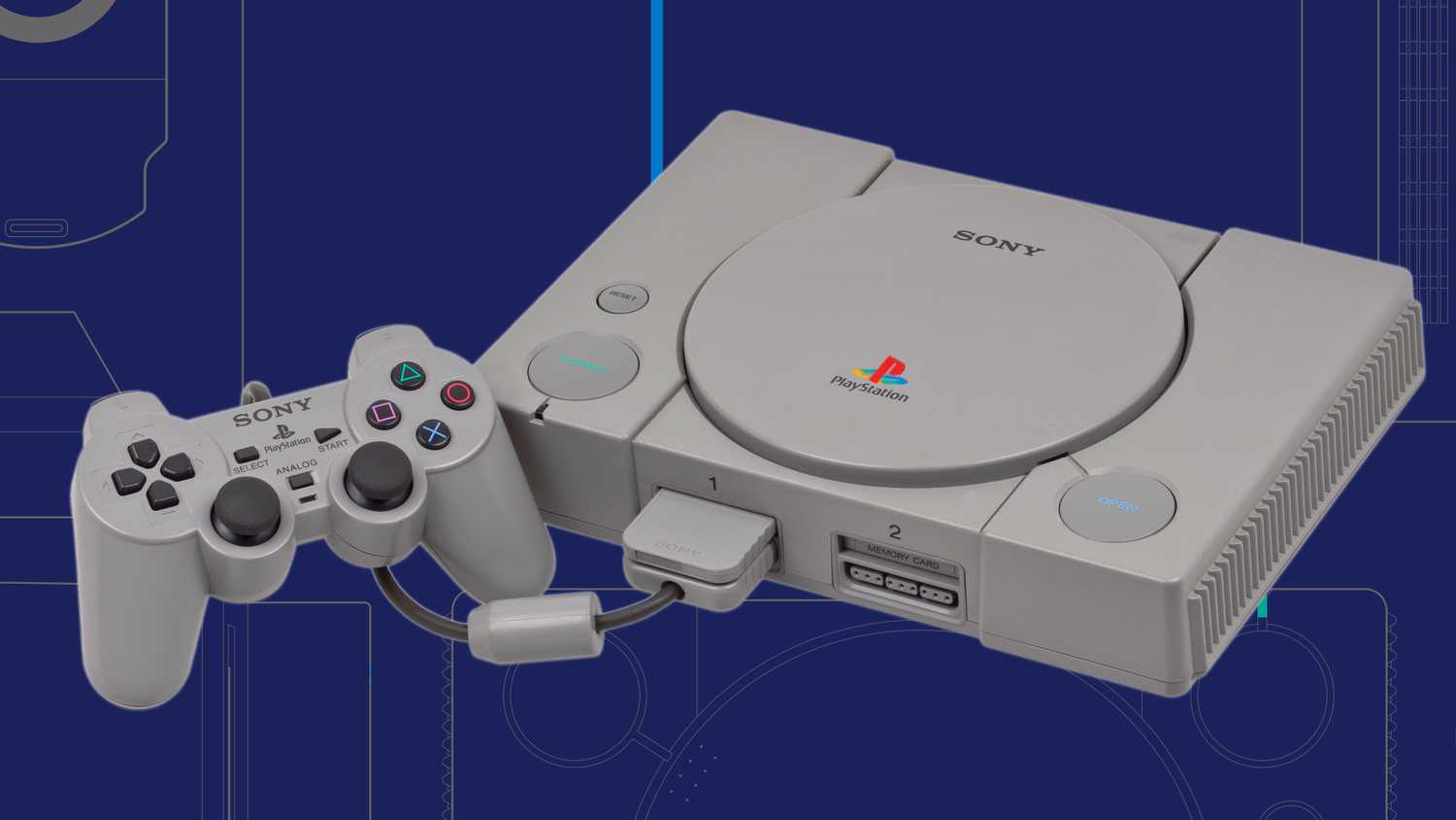 レトロPS1コンソール レトロデザインのPS1コンソール