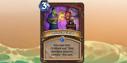 Punch Card from Hearthstone on a beach themed background