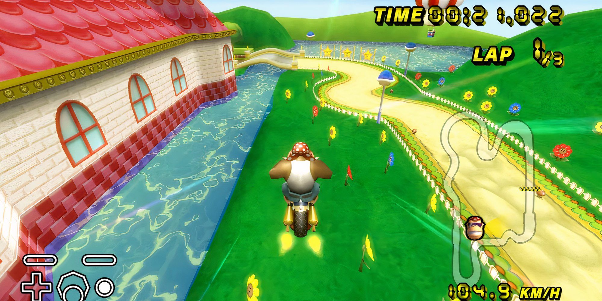 Racing as Funky Kong in Mario Kart Wii