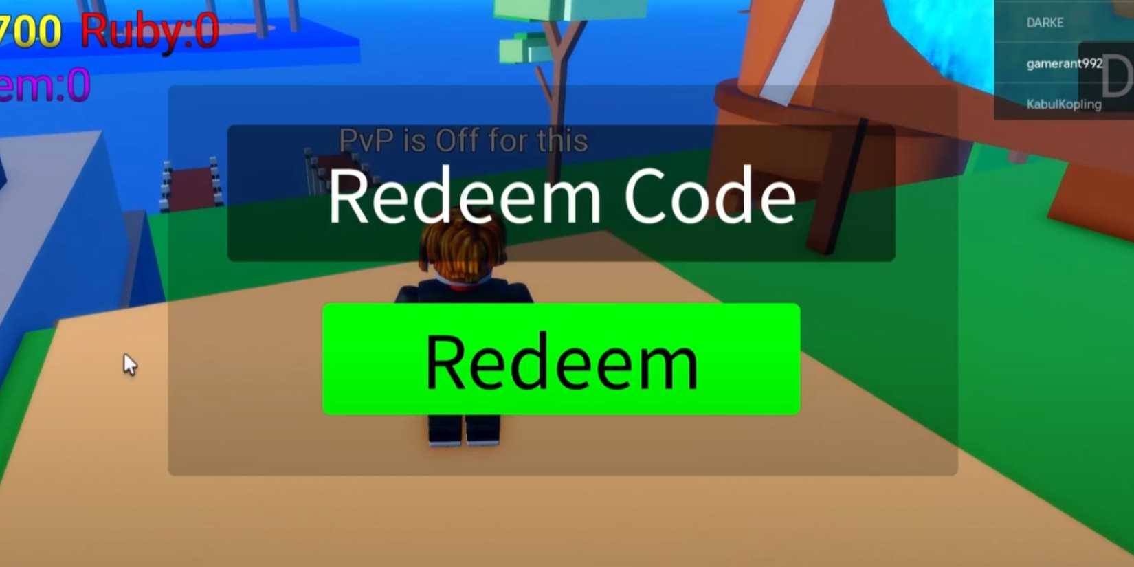 Rung Sea the codes tab