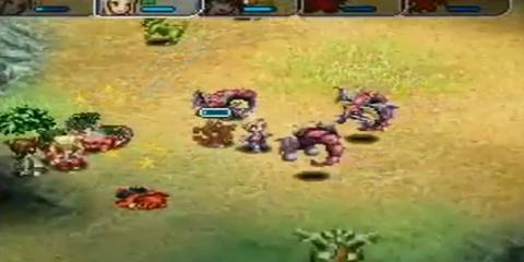 the party fighting a group of enemies