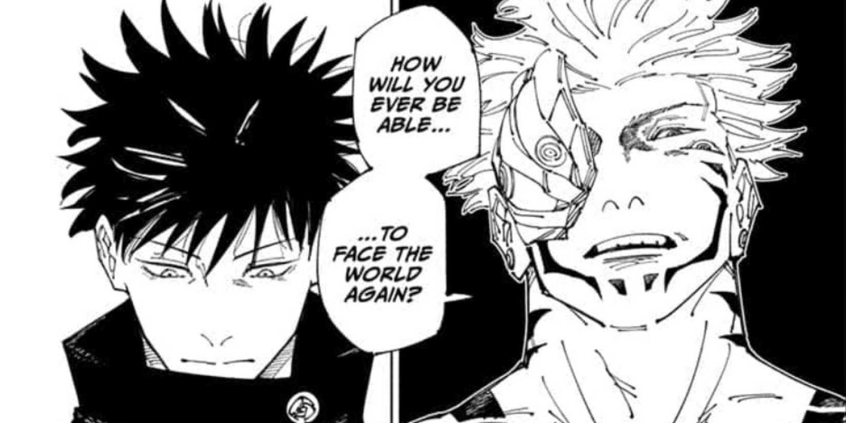 Ryomen Sukuna tries to taunt and demoralize Megumi.