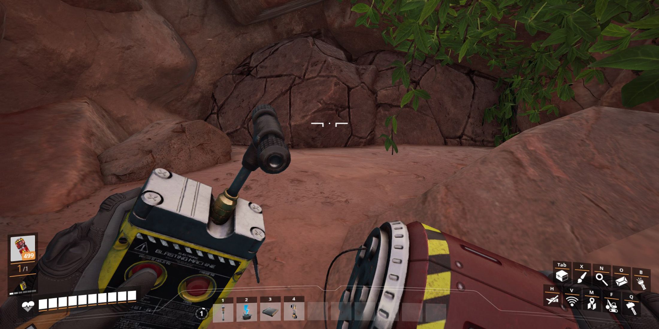 SAM resource node cave blocked by a boulder in satisfactory