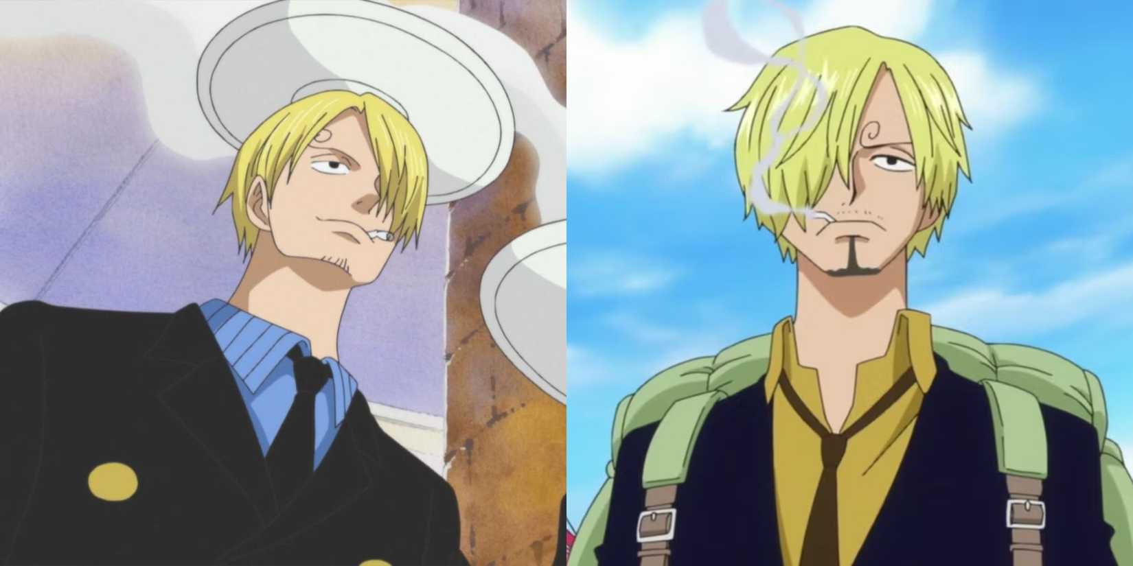 Sanji's introduction and Sanji returns to Sabaody after the timeskip in One Piece