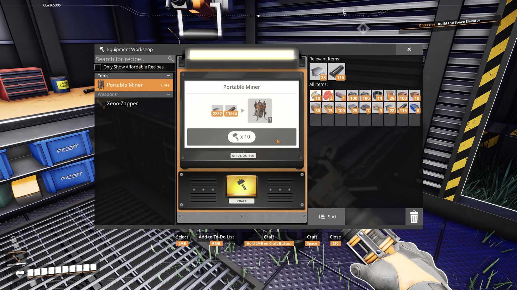 Satisfactory - Crafting A Portable Miner