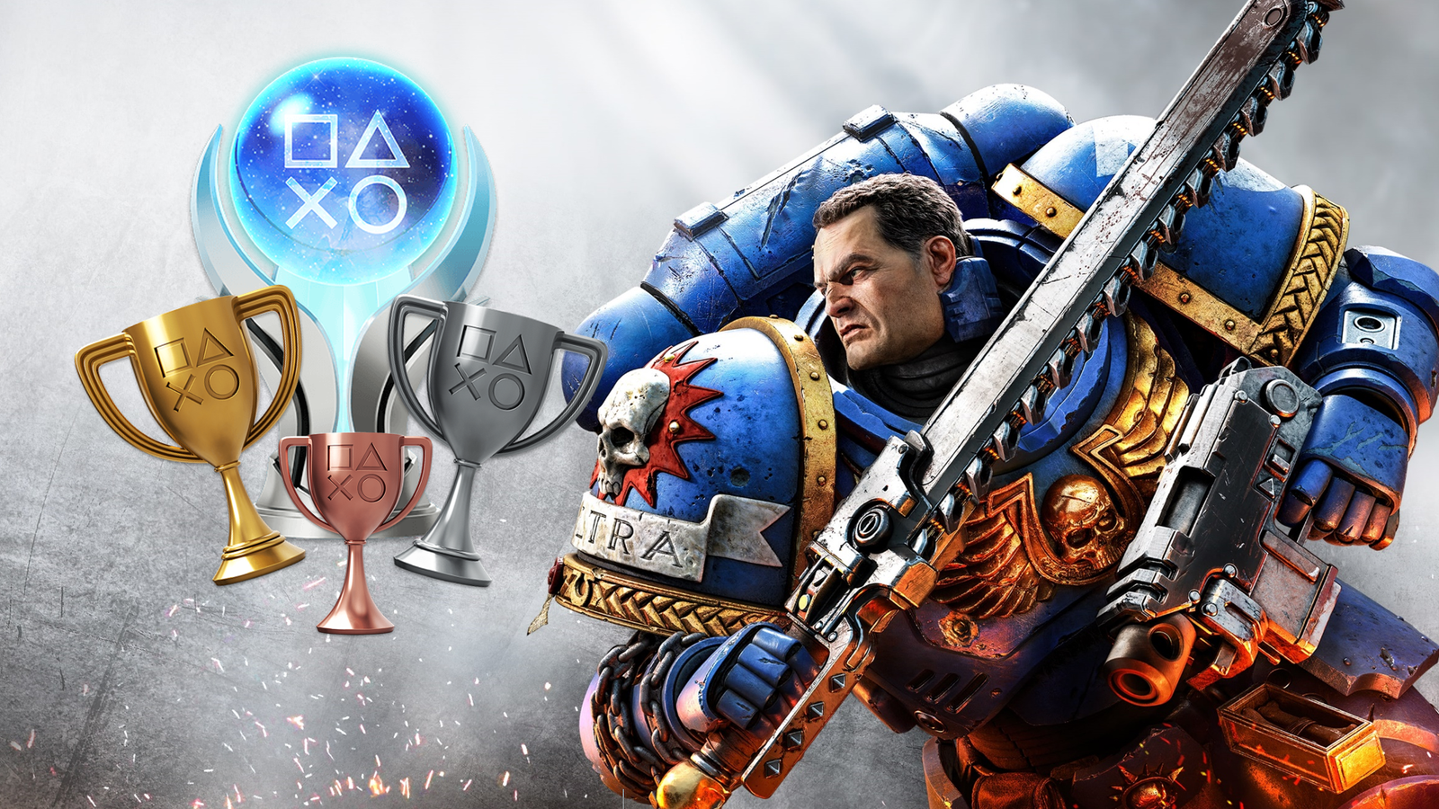 Titus and the platinum trophy for Space Marine 2