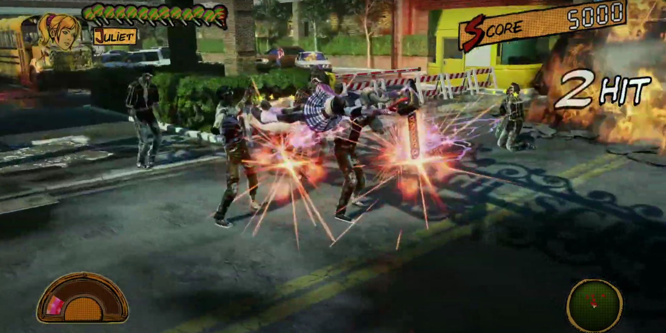 An image of Juliet using the Dropkick move in Lollipop Chainsaw RePOP