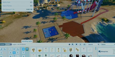 Pool construction and scenery in Planet Coaster 2 hands-on preview