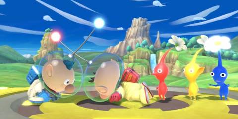 olimar and alph with pikmin
