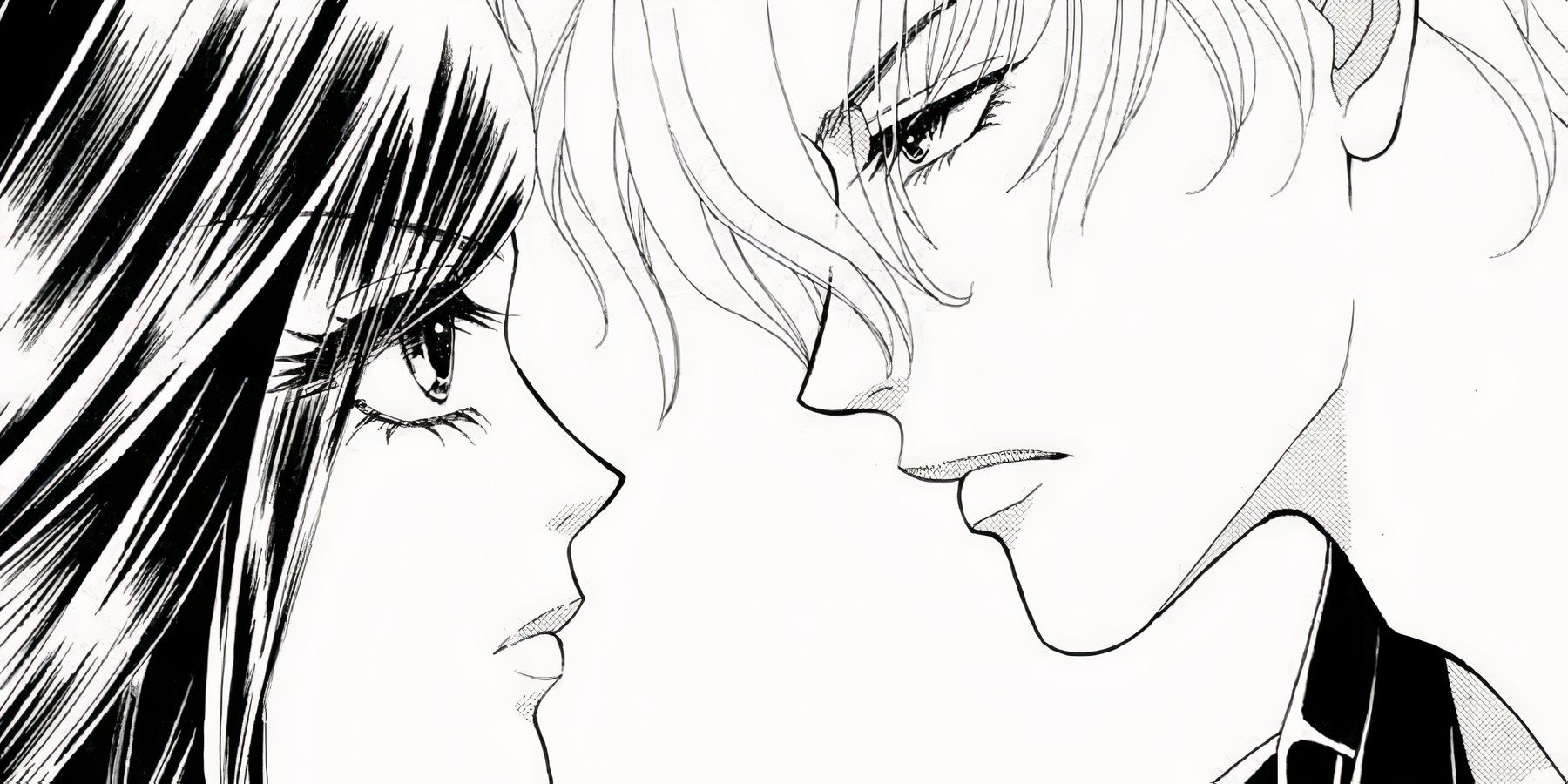 Seri and Yuzuki from I'll Give You a Flower look into each other's eyes.