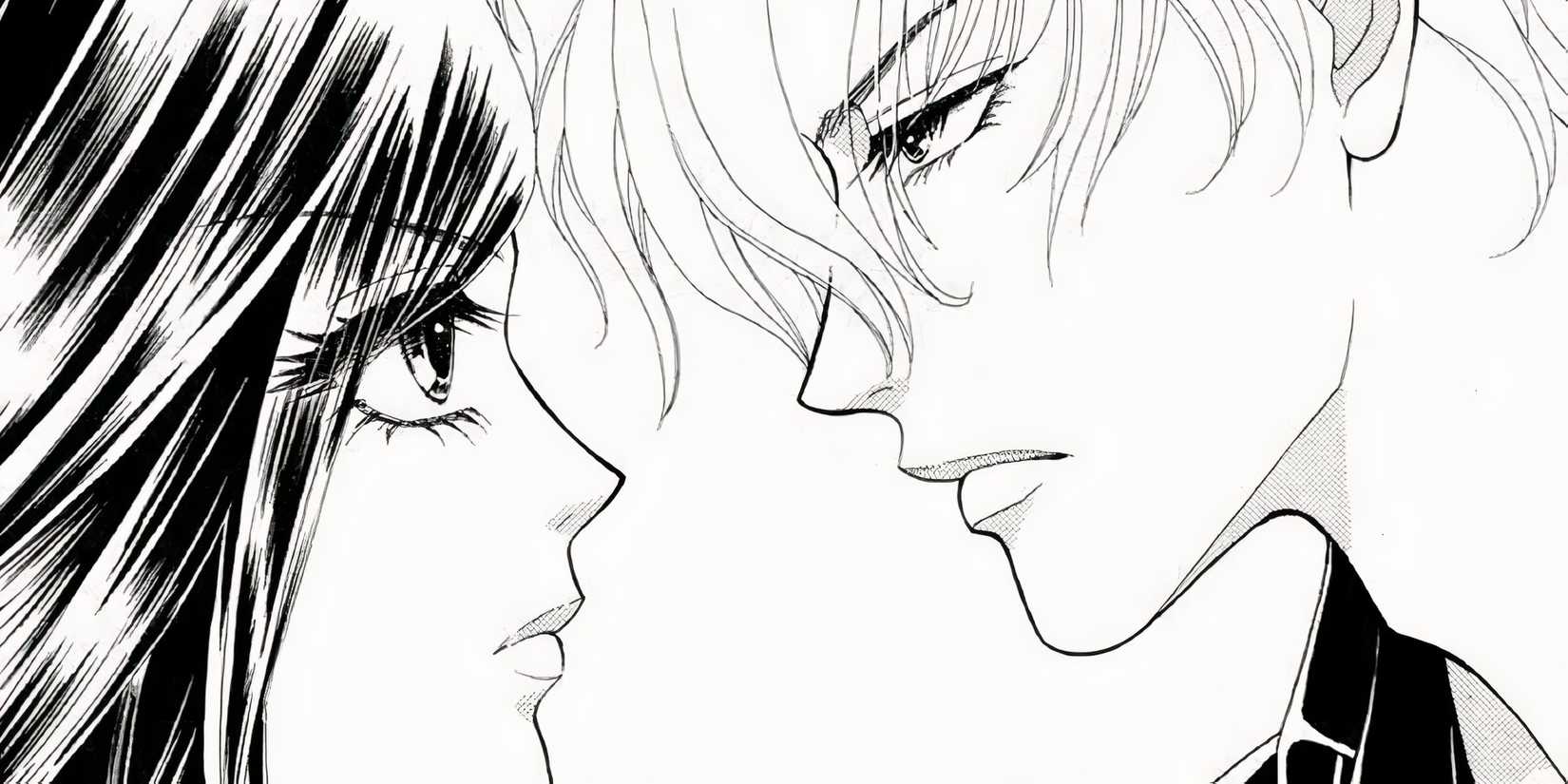 Seri and Yuzuki from I'll Give You a Flower Looking into each others eyes.