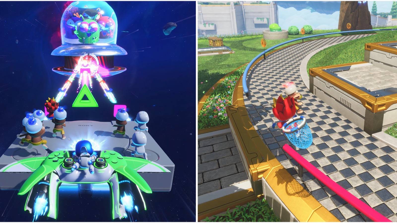 Shooting spaceships and Playing the Ape Escape level in Astro Bot