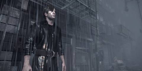 Murphy Pendleton standing in the middle of a street in a downpour