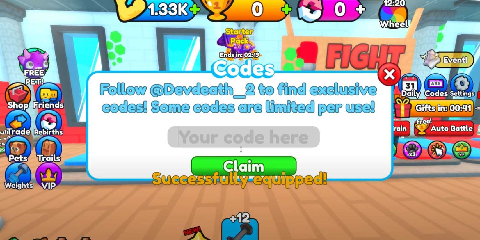 Sixpack Simulator the codes tab