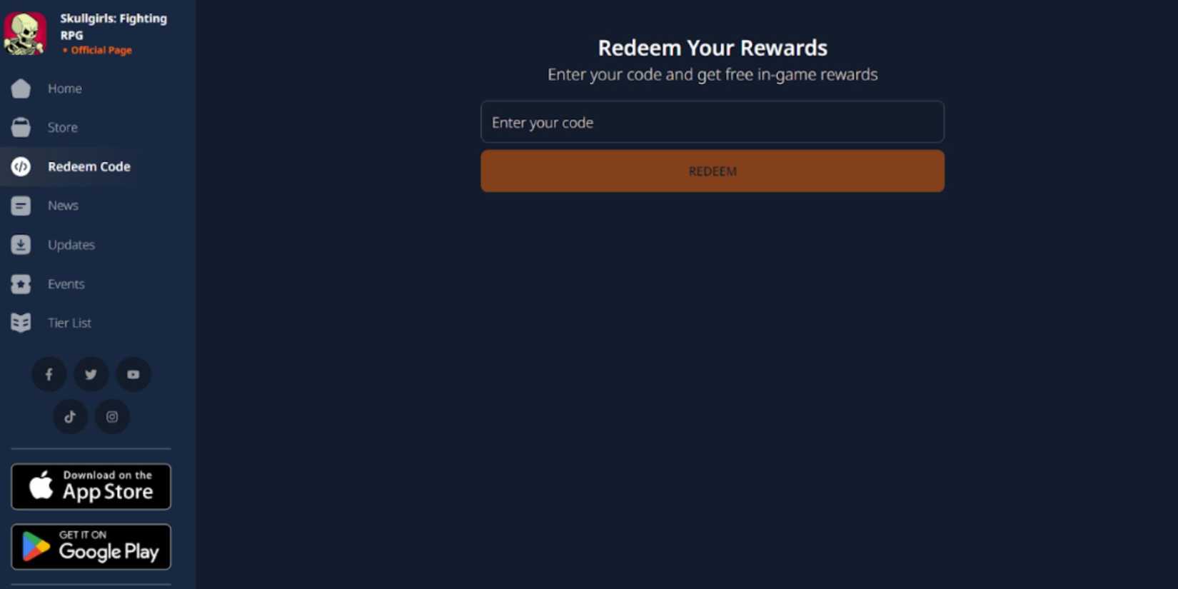 Skullgirls the codes tab