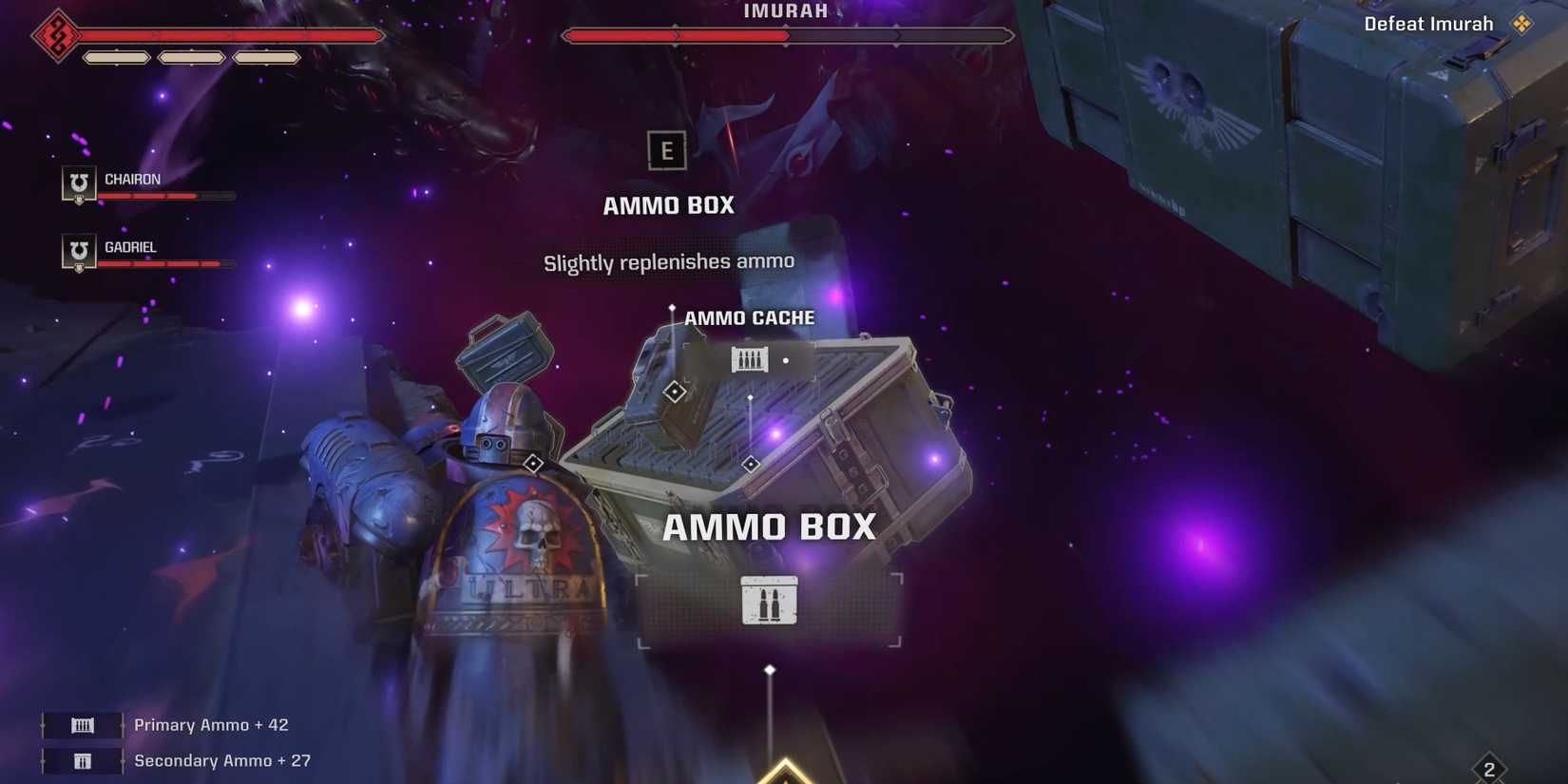 space marine 2 ammo box in final arena
