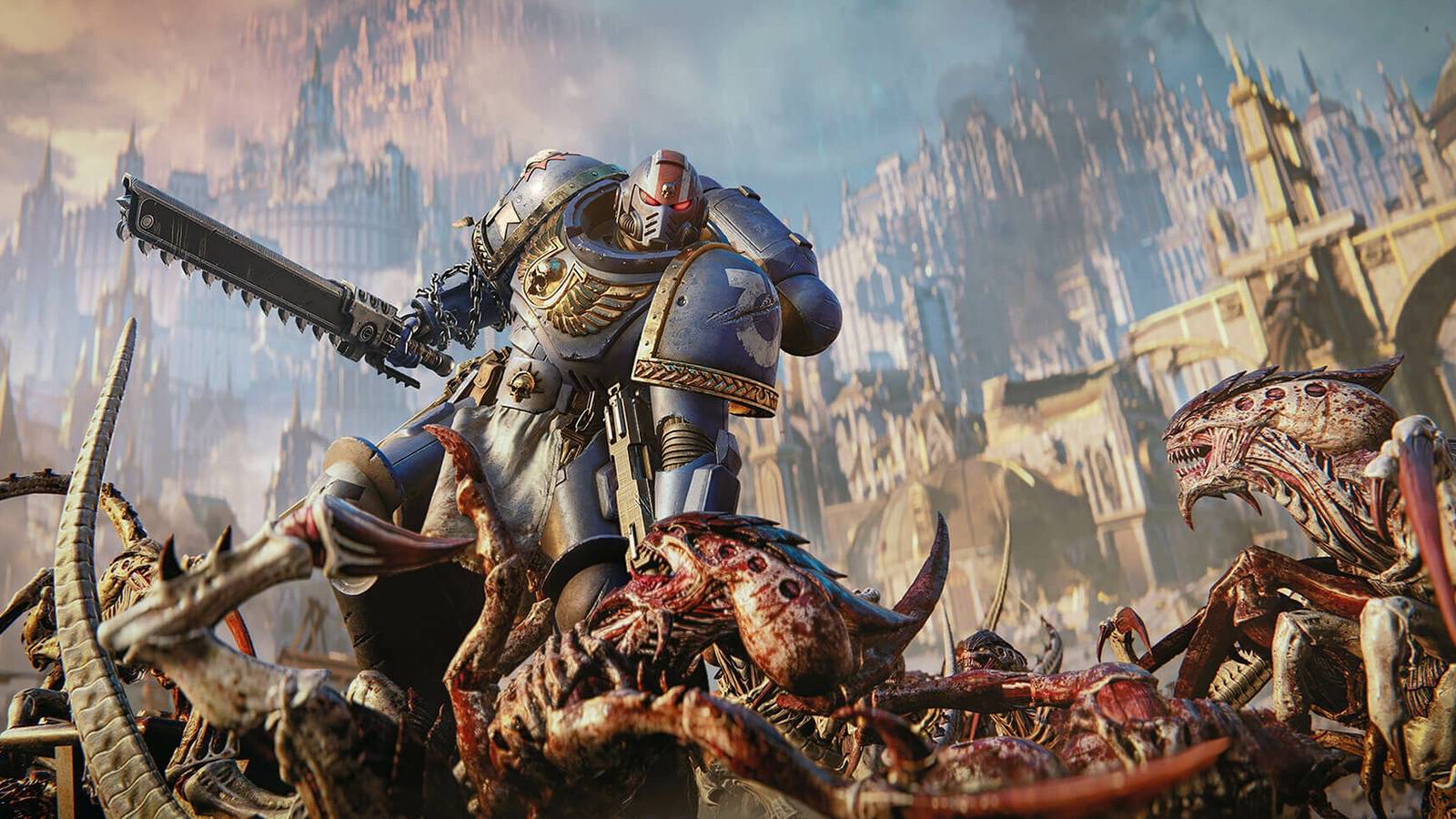 space marine 2 marine killing many tyranids