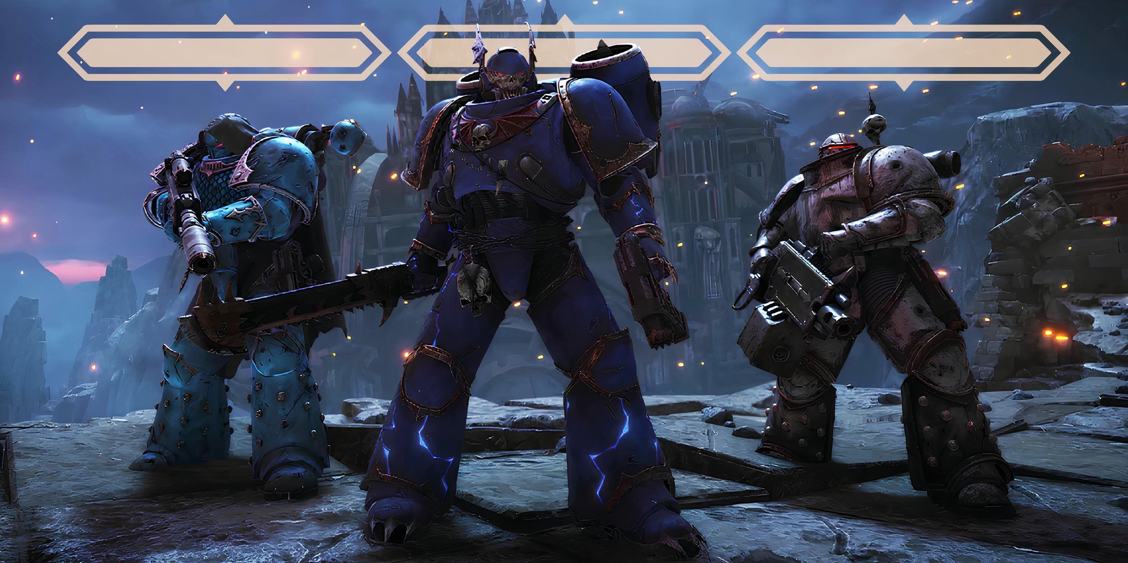 Three Space Marines side by side