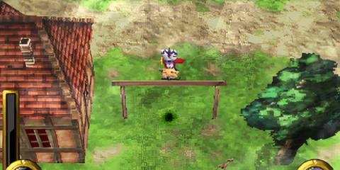 Spinning on a pole in Brave Fencer Musashi