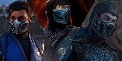 Split image of Sub-Zero in Mortal Kombat 9, Mortal Kombat 1, and Mortal Kombat (2021)