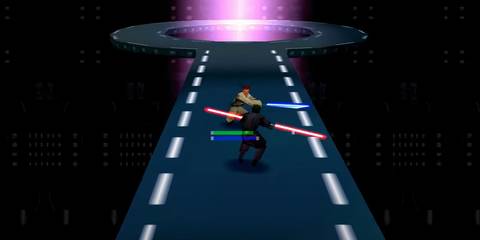 Obi Wan fighting Darth Maul