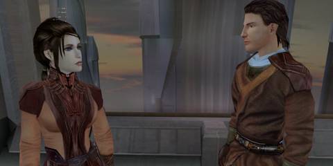 Bastila Shan and Revan in Star Wars: Knight Of The Old Republic