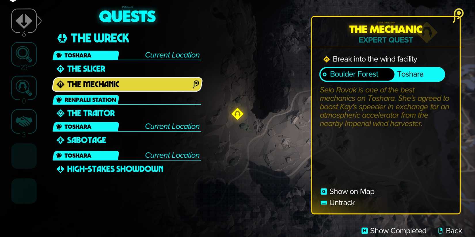 star wars outlaws starting mechanic quest