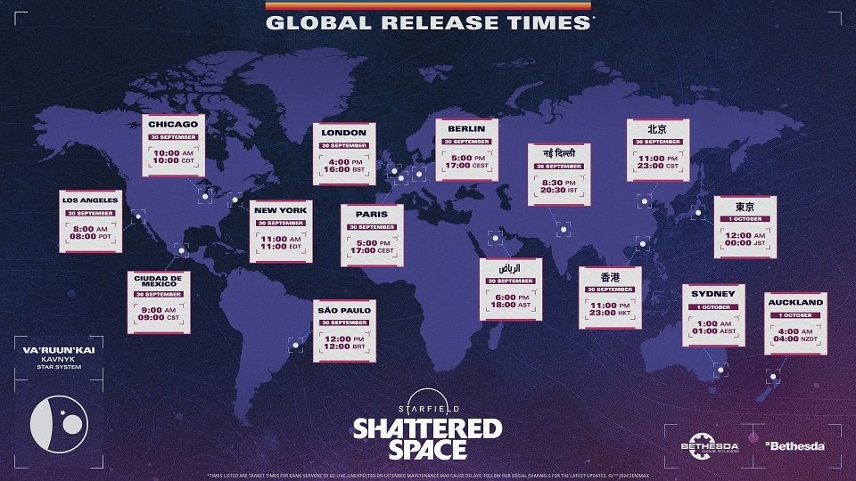 Starfield Reveals Shattered Space DLC Release Time and Recommended Level