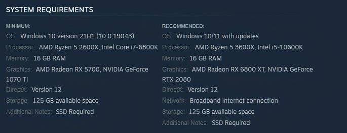 Starfield Shattered Space Hardware Requirements