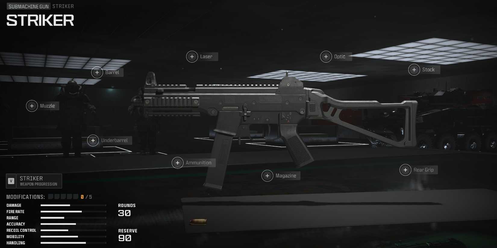 Screenshot showcasing the Striker in Modern Warfare 3 and Warzone 