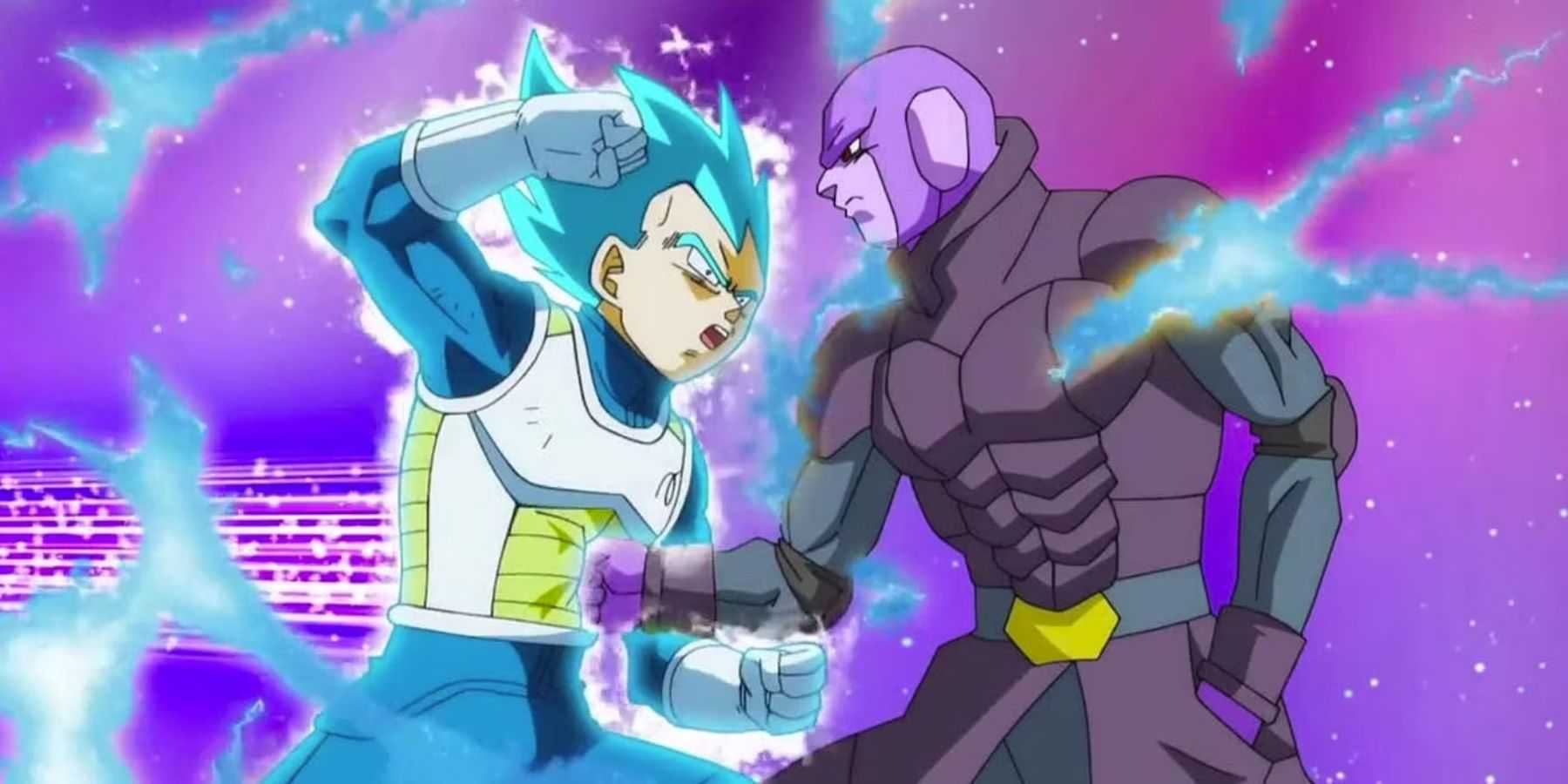 Super Saiyan Blue Vegeta Fights Hit in Dragon Ball