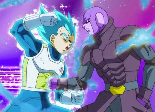 Super Saiyan Blue Vegeta Fights Hit in Dragon Ball