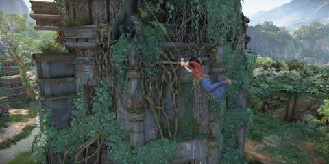 Swinging around ruins in Uncharted The Lost Legacy