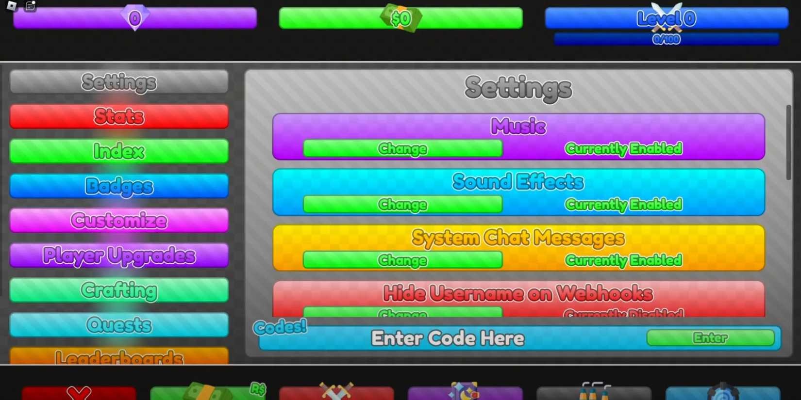 Roblox: Sword Factory GUI Codes