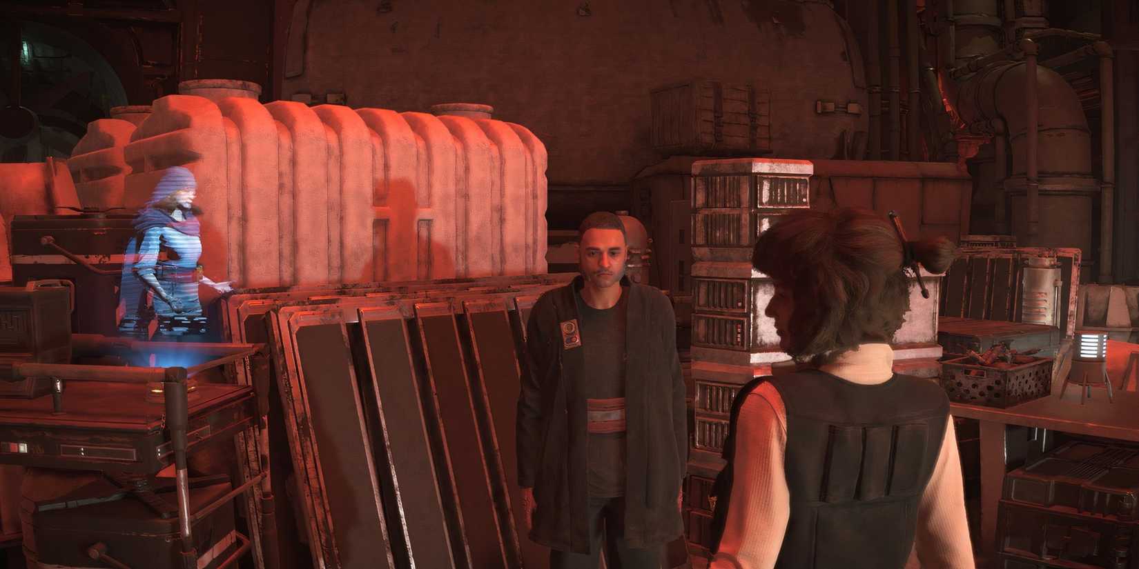 Talking to Aila and her handler in Star Wars Outlaws