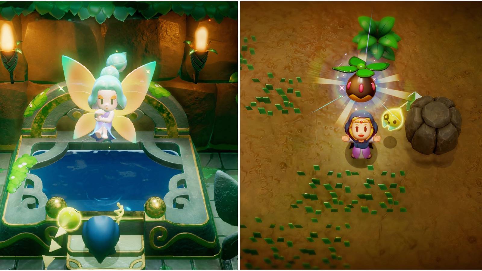 Talking to the Great Fairy and Peahat monster echo in The Legend of Zelda Echoes of Wisdom