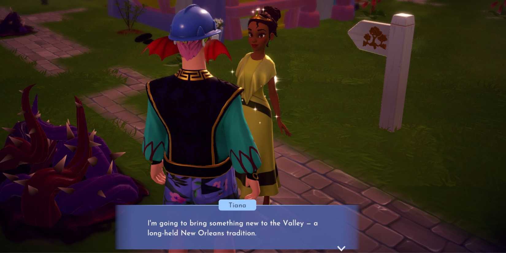 talking to tiana villagers on parade dreamlight valley