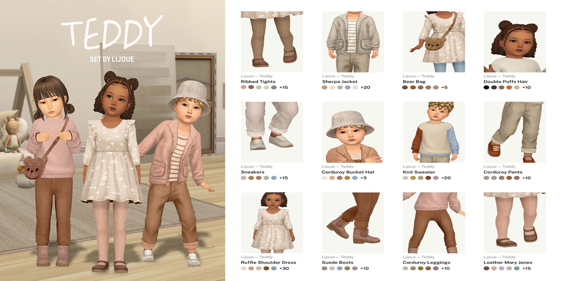 Teddy set by Lijoue for Sims 4