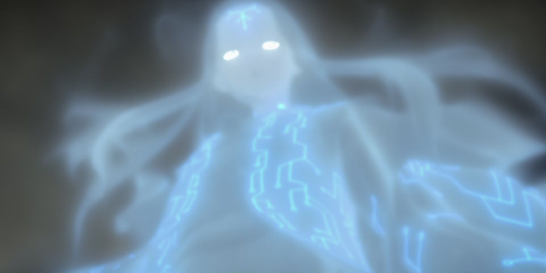 An ethereal blue figure in Terminator Zero