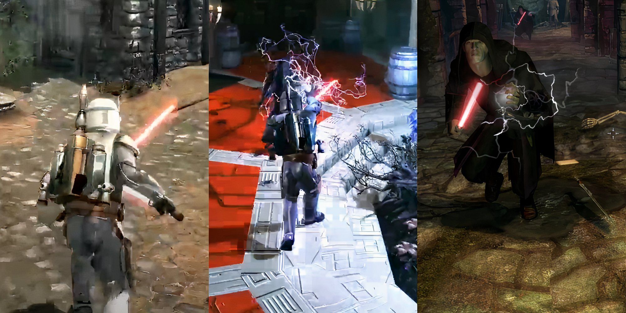 mandalorian armor mod, mass lightning mod and force mode mod in order from left to right