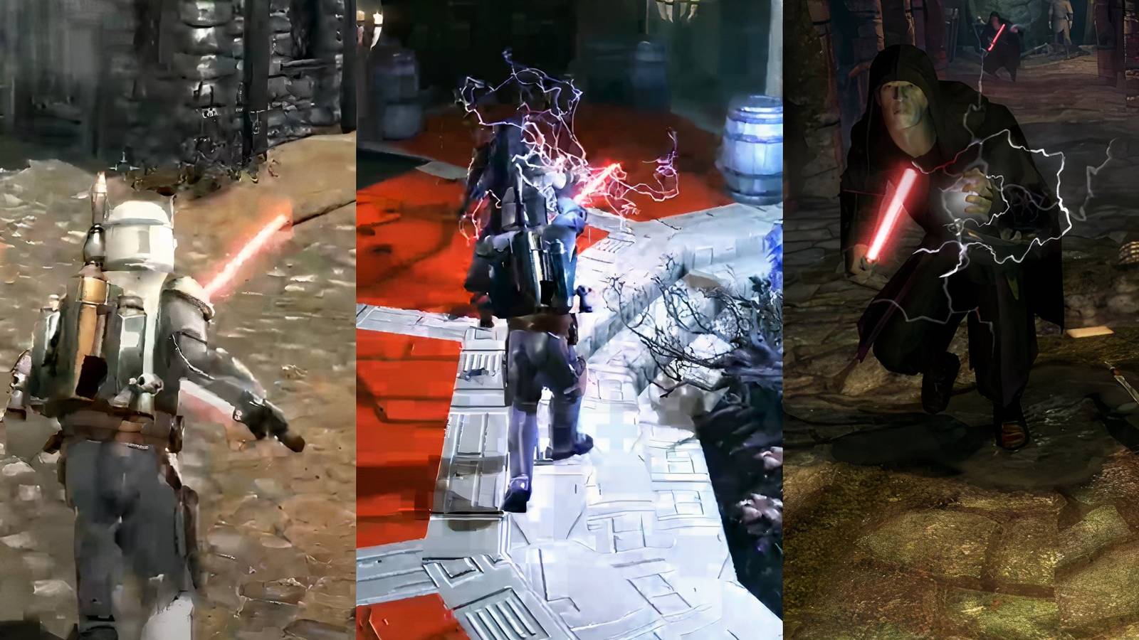 mandalorian armor mod, mass lightning mod and way of force mod in order from left to right