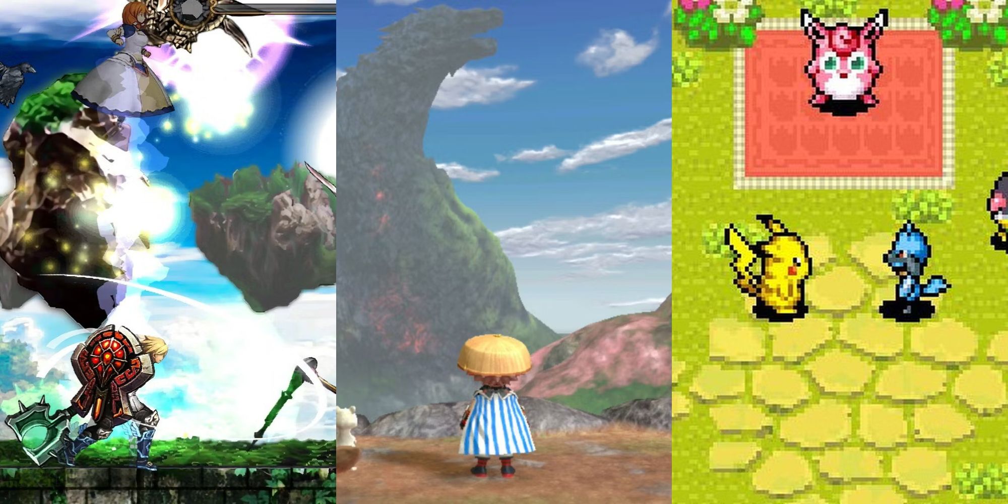 Astlibra Revision - left, Shiren the Wanderer - middle, Pokemon mystery dungeon - right