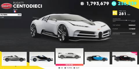 The Crew 2 Bugatti Centodieci