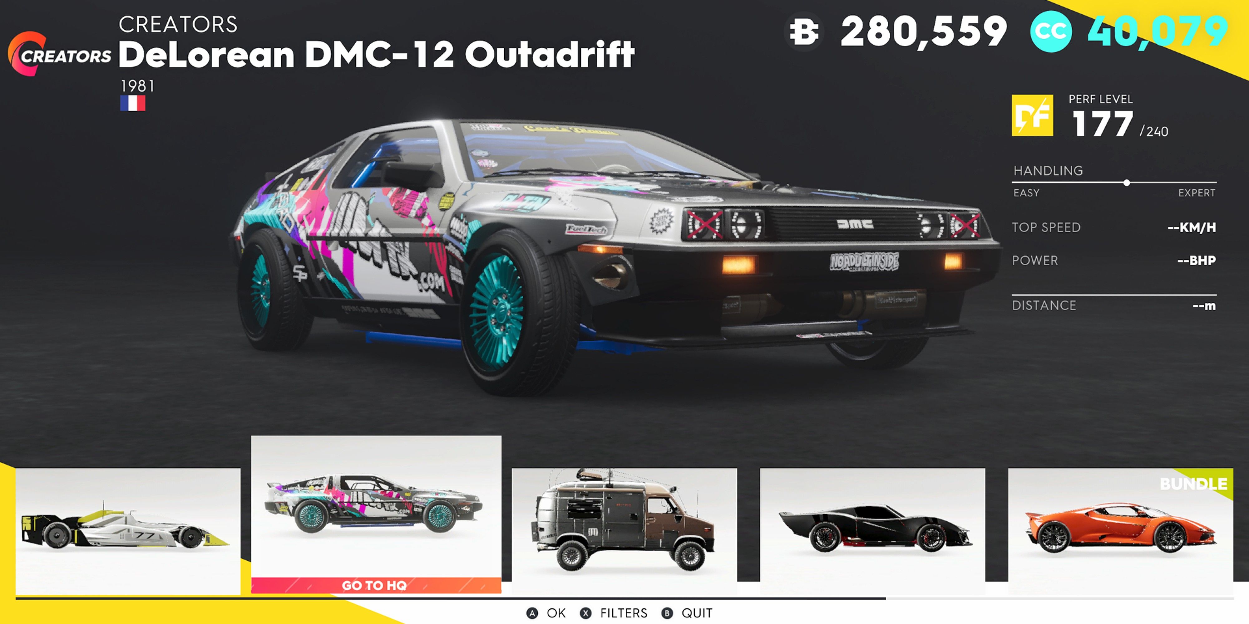 The Crew 2 DeLorean DMC-12 Drift Creator