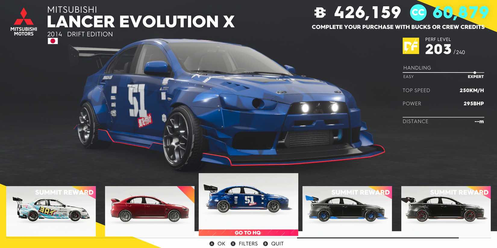The Crew 2 Mitsubishi Lancer Evolution X Drift