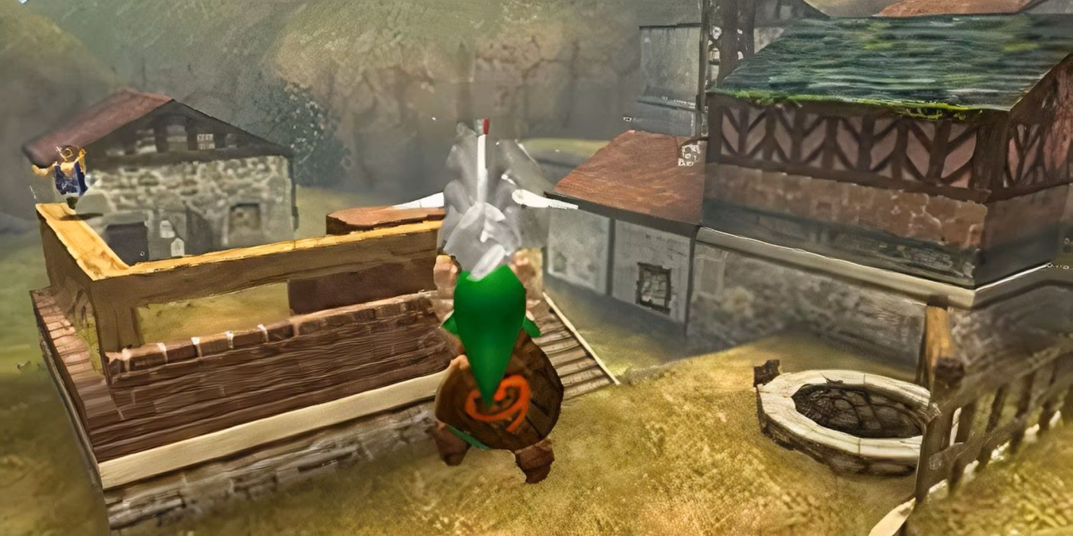 The Legend of Zelda Ocarina of Time 3D village holding chicken